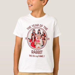 Camiseta Foto de Ano Novo da Família Moderna Personalizada