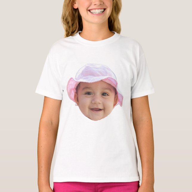 Camiseta Foto de bebê personalizada, rosto de foto de bebê (Frente)