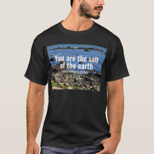 Camiseta Foto de Bíblia no Oceano Atlântico Verso de Incent