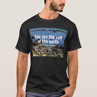 Camiseta Foto de Bíblia no Oceano Atlântico Verso de Incent