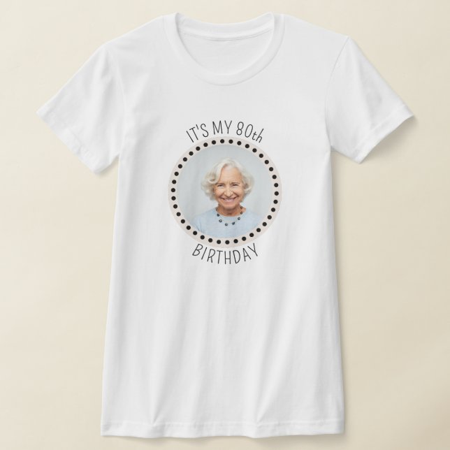 Camiseta Foto de Bolinhas de aniversário editável por chic  (Postura )