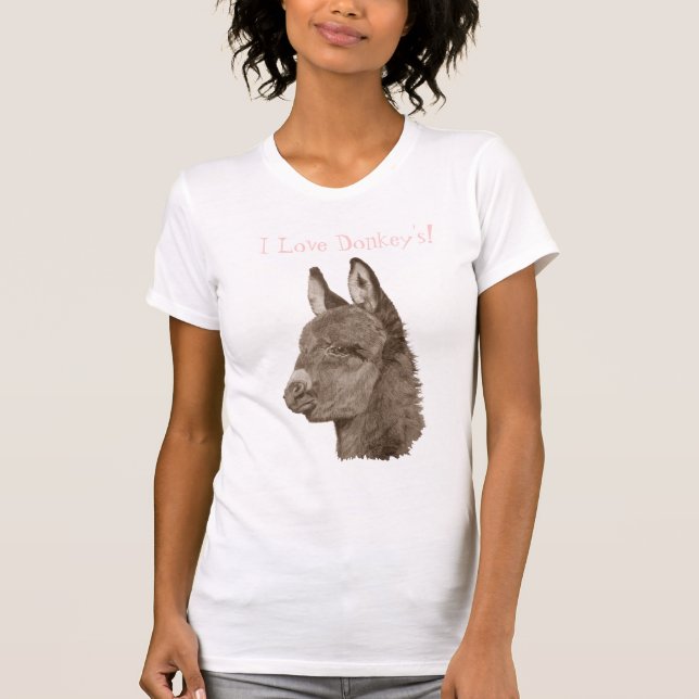 Camiseta foto de burro fofo (Frente)