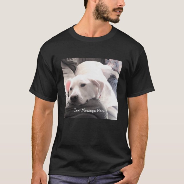Camiseta Foto de Cachorro Cansado Próximo ao Melhor Pai Ami (Frente)