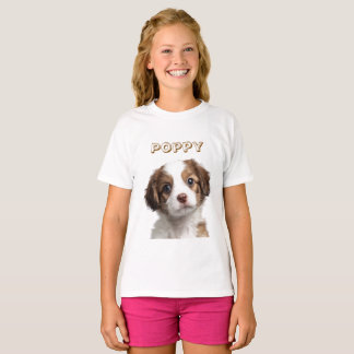 Camiseta Foto de Cachorro Personalizada e Nome Kids T-Shirt