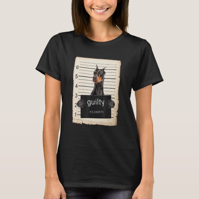 Camiseta Foto de caneca de cachorro Doberman Pinscher da mo (Frente)