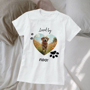 Camiseta Foto de cão coração pavio