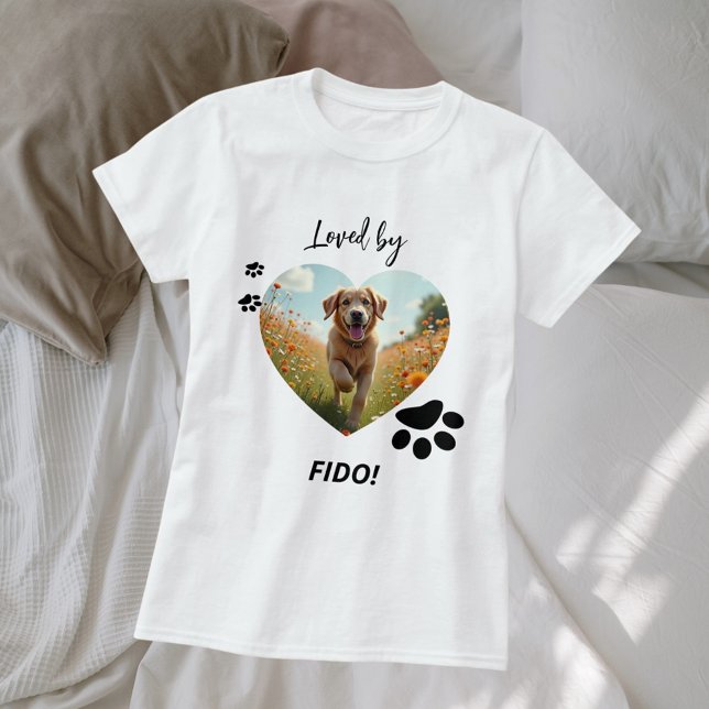 Camiseta Foto de cão coração pavio (Criador carregado)