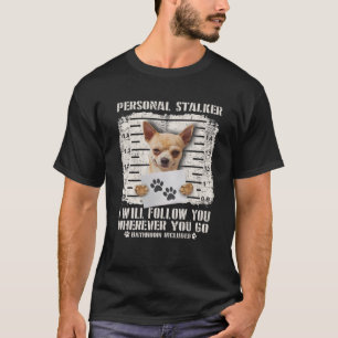 Camiseta Foto de Cão Prendido Chihuahua Prendido