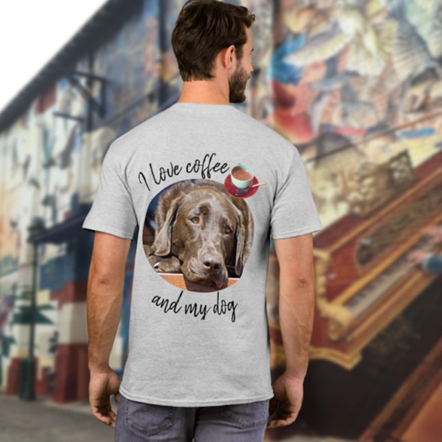 Camiseta Foto de cão substituível e texto personalizado (Criador carregado)