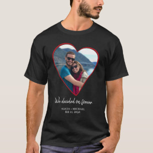 Camiseta Foto de casal coração personalizada noivado