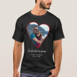 Camiseta Foto de casal em forma de coração personalizada<br><div class="desc">Foto personalizada de casal em forma de coração com texto "nós decidimos para sempre", nomes e data da camiseta de anúncio de noivado. Personalize com sua foto e texto! Pode ser um presente encantador para celebrar seu noivado ou seu primeiro Dia dos Namorados como recém-casados.</div>