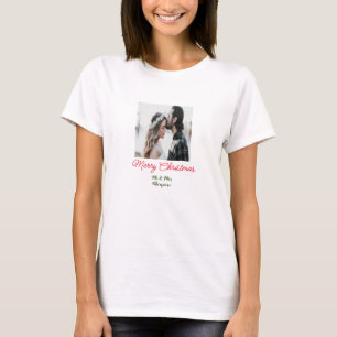 Camiseta Foto de casal feliz natal adicionar nome feliz fer