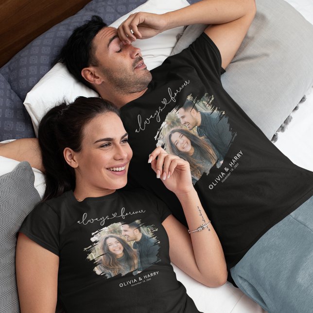 Camiseta Foto de casal sempre e para sempre (Criador carregado)