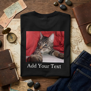Camiseta Foto de Costas Personalizada e Texto Opcional