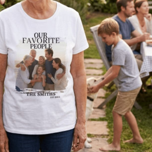 Camiseta foto de família personalizada simples e moderna