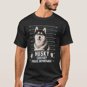 Camiseta Foto de ficha criminal do Husky