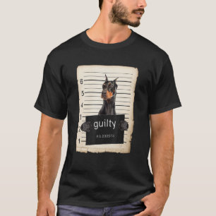 Camiseta foto de ficha de cão Doberman Pinscher