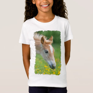 Camiseta Foto de Flores de Foco de Cavalo de Haflinger Foto