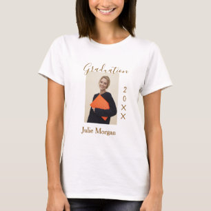 Camiseta Foto de formatura ano dourado marrom 20XX nomesimp