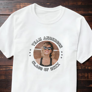 Camiseta Foto de Formatura da Equipe [Sobrenome] Turma de 2