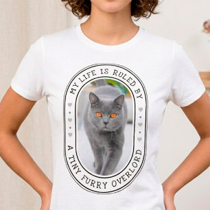 Camiseta Foto de gato personalizada engraçada de "Pequeno S