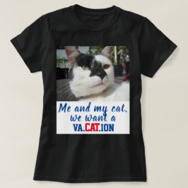 Camiseta Foto de Gato Personalizado Engraçado Queremos uma