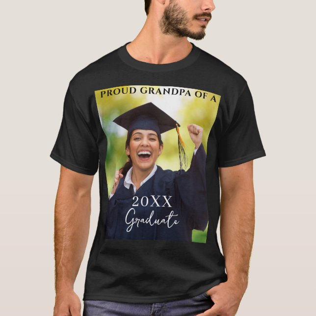 Camiseta Foto de Graduação Vovô Orgulhoso T-Shirt (Frente)