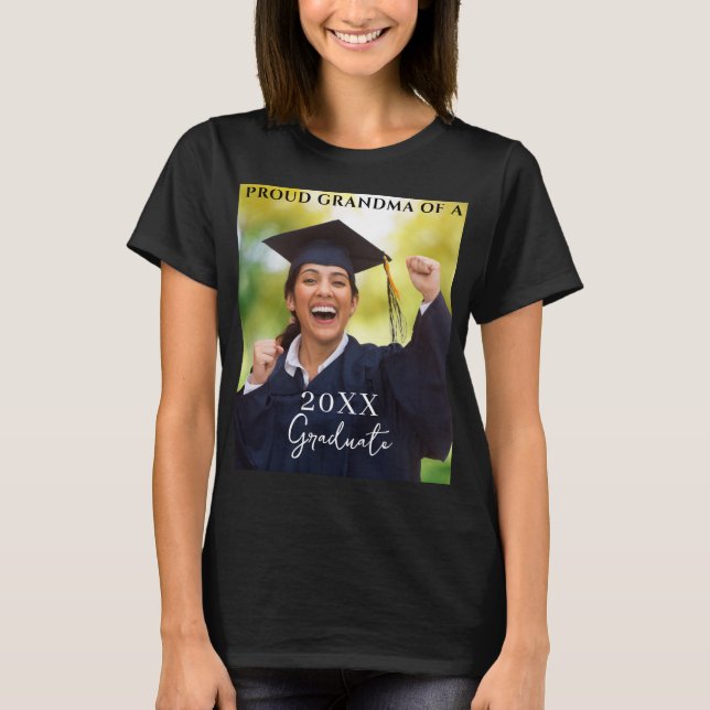 Camiseta Foto de Graduação: Vovó T-Shirt Orgulhosa (Frente)