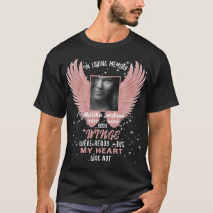 Camiseta Foto de Lembrança & Angel Wings Memorial T-Shirt