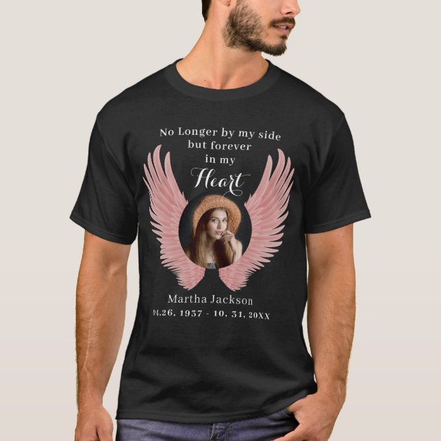 Camiseta Foto de Lembrança & Angel Wings Memorial T-Shirt (Frente)