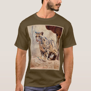 Camiseta foto de leopardo nebuloso na natureza
