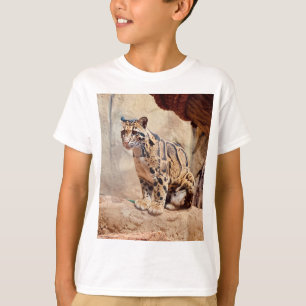 Camiseta foto de leopardo nebuloso natureza vida selvagem e