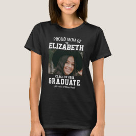 Camiseta Foto de Mãe Orgulhosa Graduado Pais Personalizado