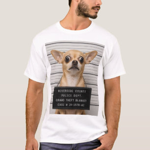 Camiseta Foto de Mugshot de Chihuahua: Grande Roubo de Cobe