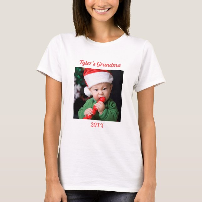 Camiseta Foto de Natal da Vovó  (Frente)