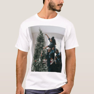 Camiseta Foto de Natal Personalizada de Família em Duas Fac