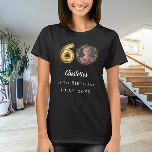 Camiseta Foto de ouro preto de 60 anos (Criador carregado)