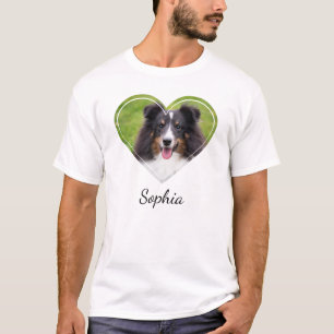 Camiseta Foto De Pet De Forma Cardíaca Personalizada Com U