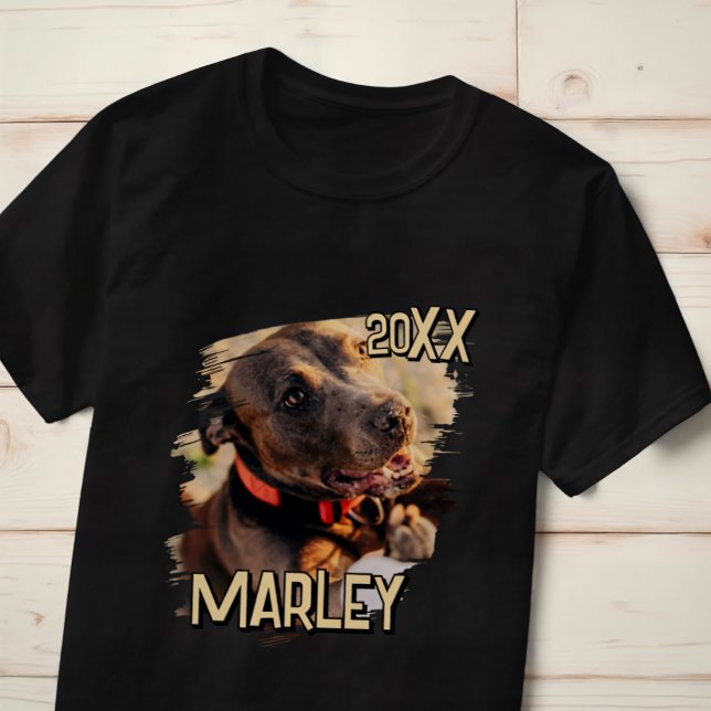 Camiseta Foto de Pet Personalizada de Grunge Simples Reprod (Criador carregado)
