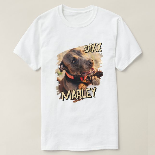 Camiseta Foto de Pet Personalizada de Grunge Simples Reprod (Frente do Design)