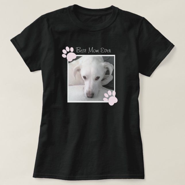 Camiseta Foto de Pinças Rosa Cachorro Branco Única, Melhor  (Frente do Design)