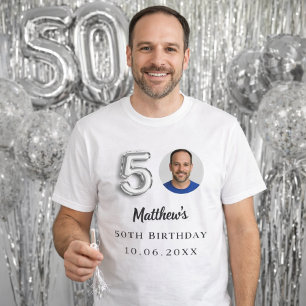 Camiseta Foto de prata do 50º aniversário