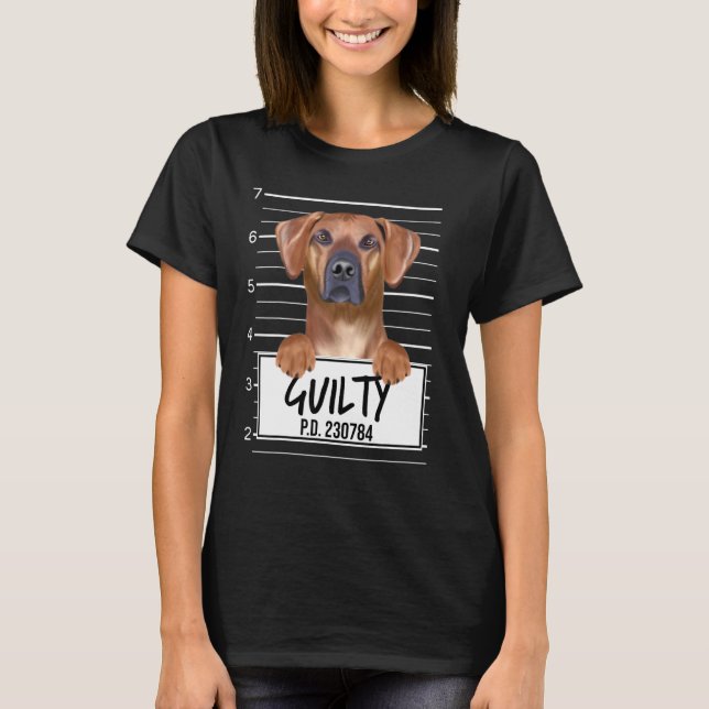 Camiseta Foto de Rhodesian Ridgeback Culpado (Frente)