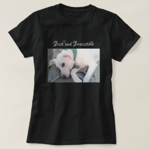 Camiseta Foto de Rua de Cachorro Branca e Bonita.