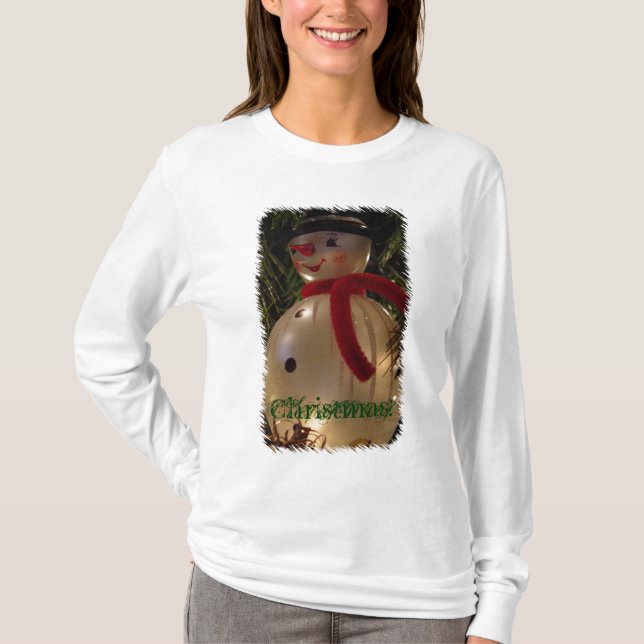 Camiseta Foto de Snowman de Natal (Frente)