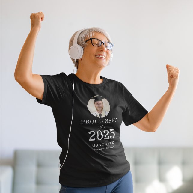 Camiseta Foto de Texto Branco Negrito Nana Orgulhosa do For (Criador carregado)