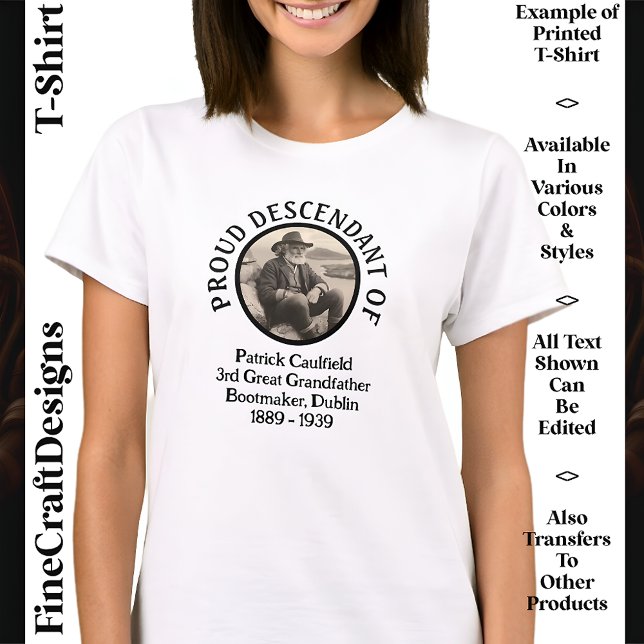 Camiseta Foto de texto personalizado, Irish Roots Rua Dia d (Criador carregado)