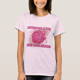 Camiseta Foto de uma Cura - Br de Basquete Rosa Espelhante