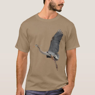 Camiseta Foto de voo dos animais selvagens da garça-real d