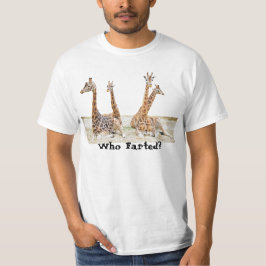 Camiseta Foto Divertida de Girafa - Quem Foi que Peidou? Q